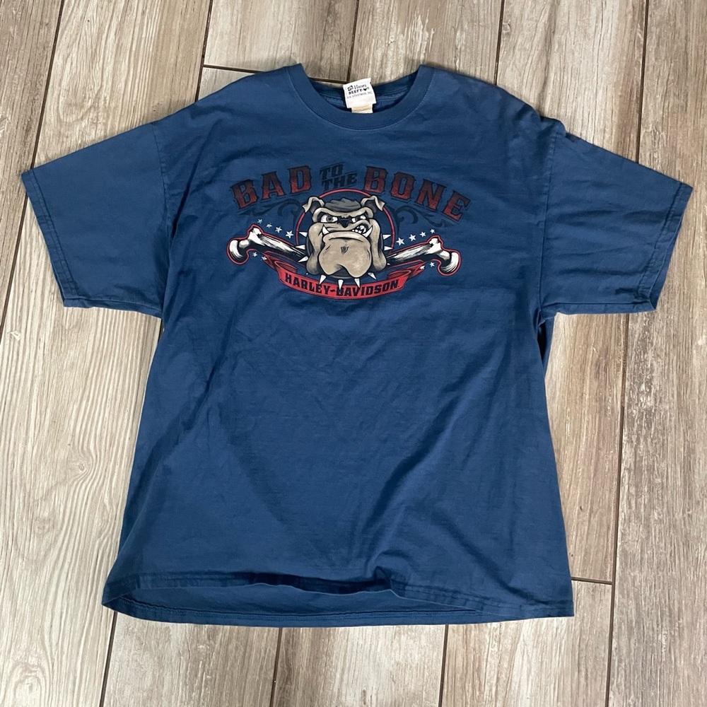Y2K Harley Davidson Bad to the Bone City of Blues Tee